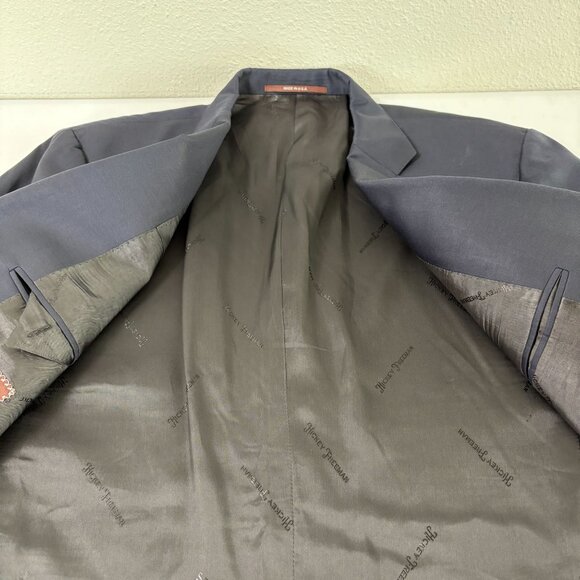 Hickey Freeman Worsted Wool Blazer Jacket Size 44R Navy Two Button Sport Coat - Picture 9 of 15